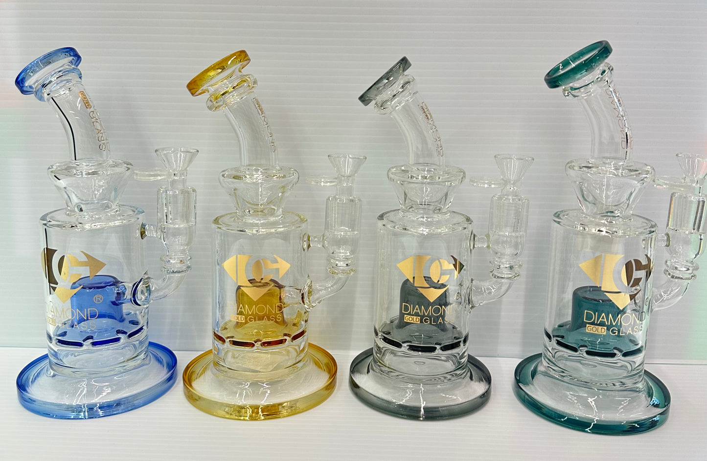 Diamond Glass Gold 8" Banger Hanger Rig