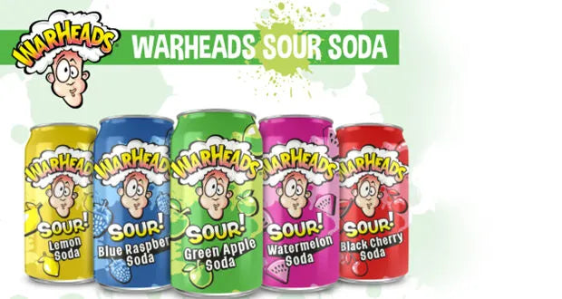 Warhead Sour Candy Soda 5ct