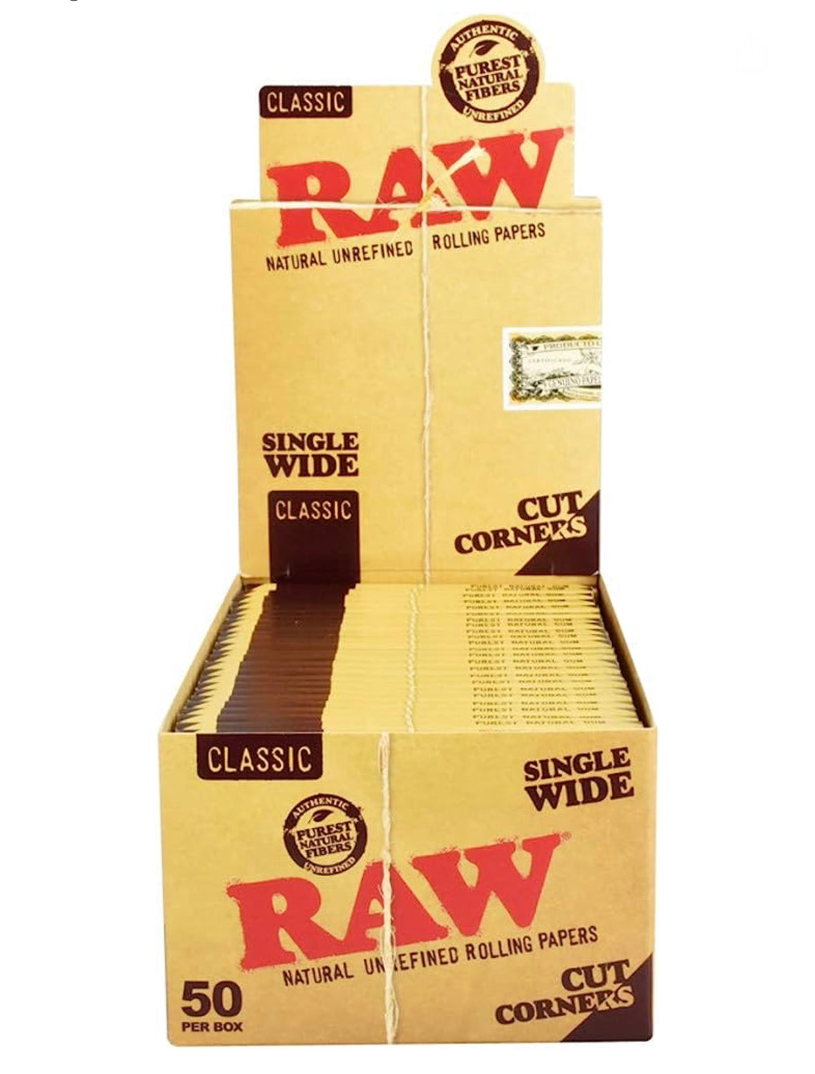 Raw Single Wide Cut Corners 50PK - 50CT