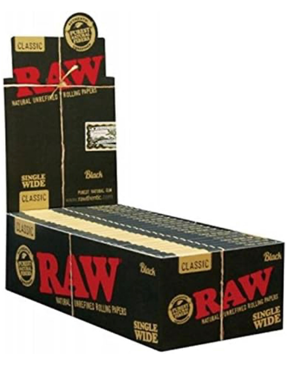 Raw Classic Black Single Wide 100pk - 25ct