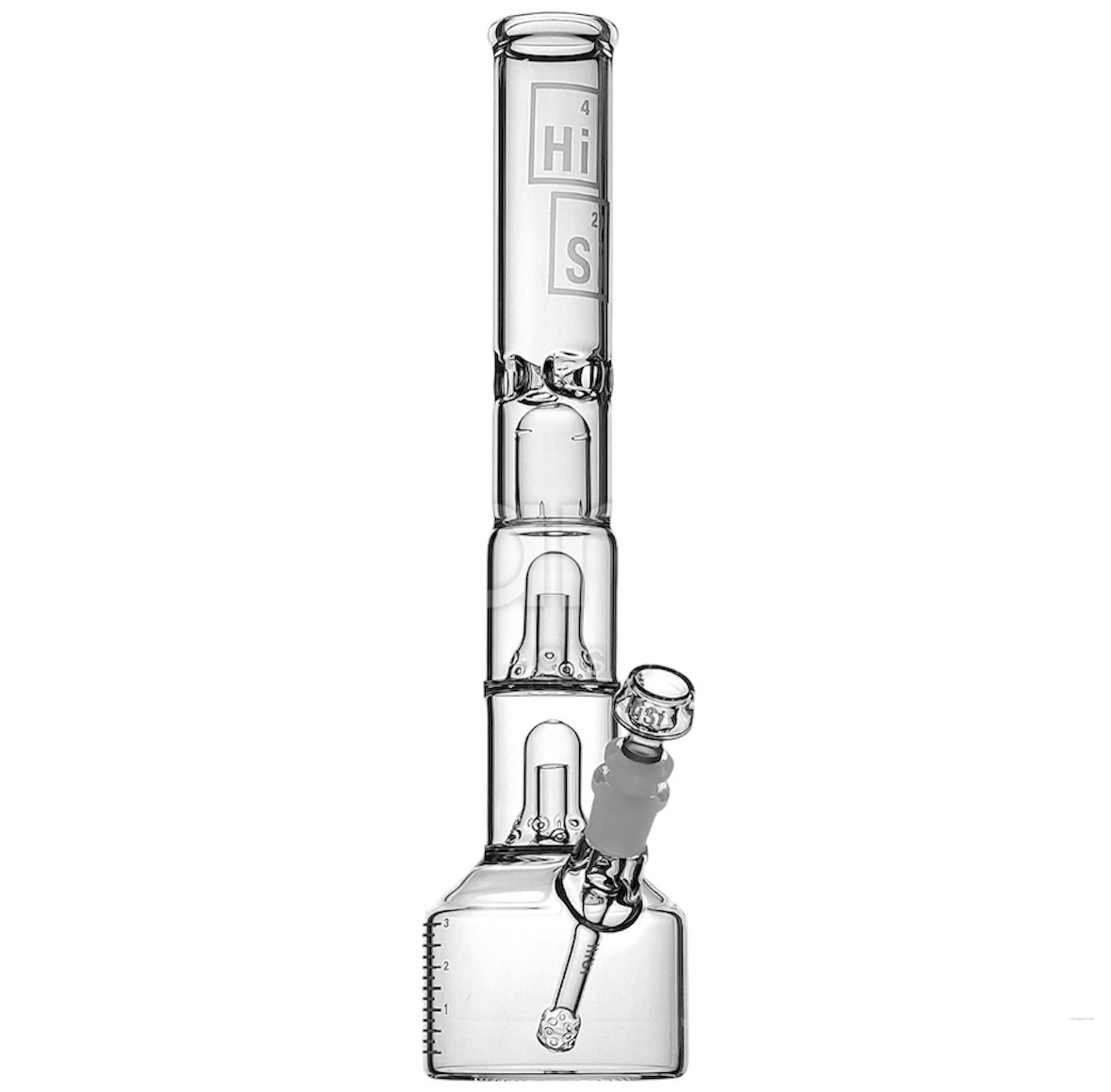 HiSi 14" Glass Water Pipe Junior Triple Bell Perc 2.0 BKJ3