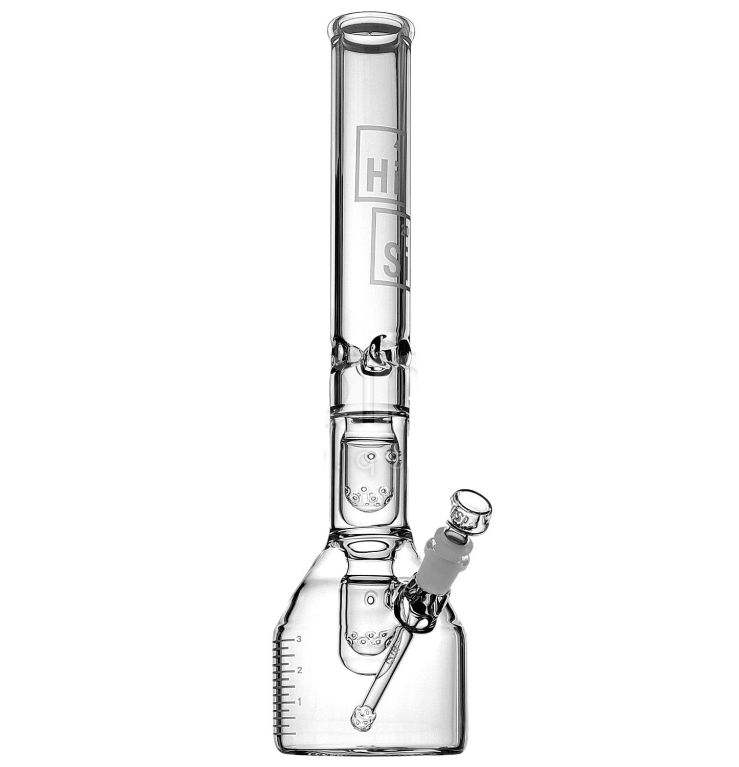 HiSi 18" Glass Water Pipe Triple U Perc 2.0 Beaker UK3